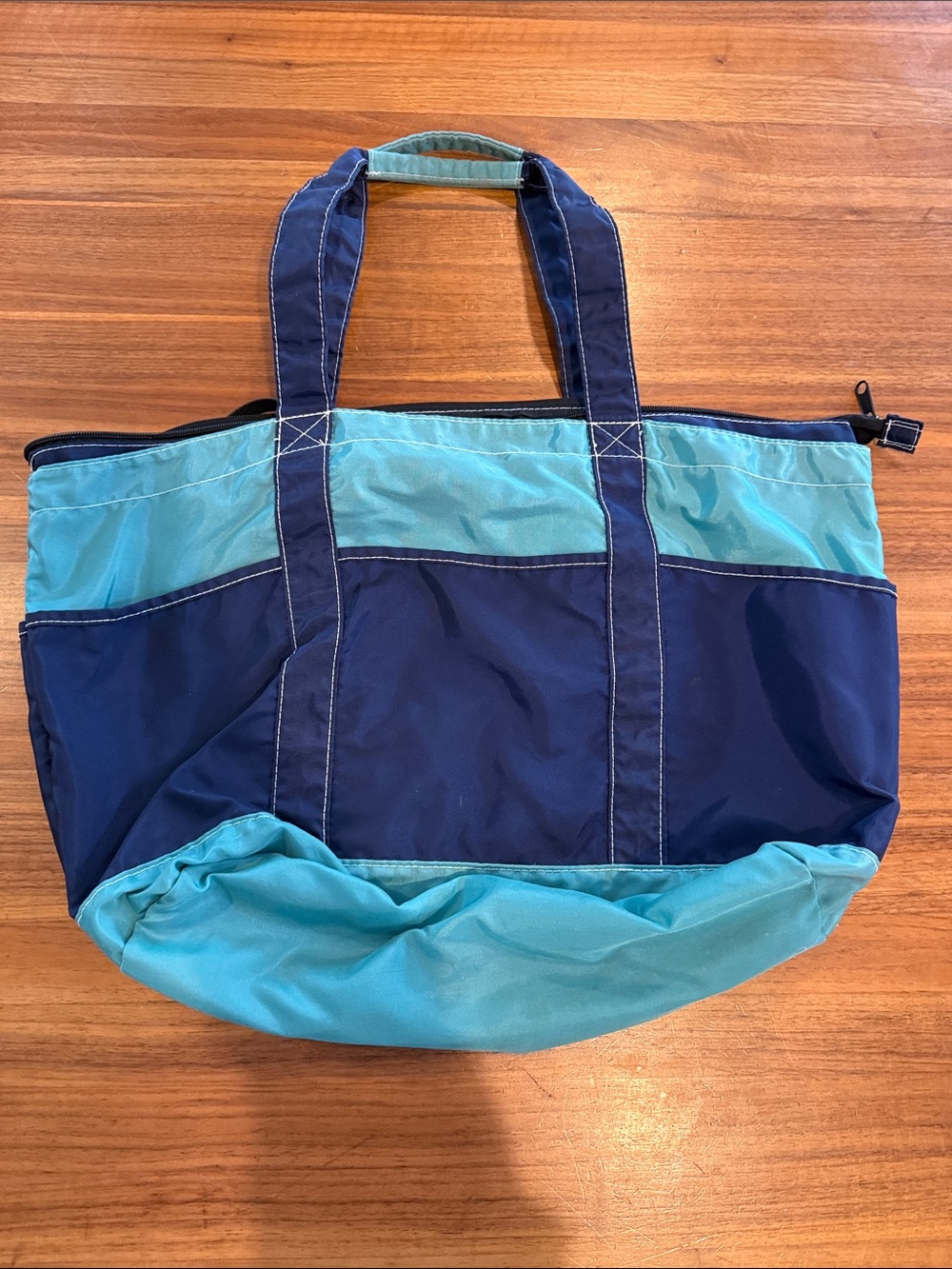 Vintage LL Bean Nylon Zip Top Everyday Boat and Tote Shoulder Bag